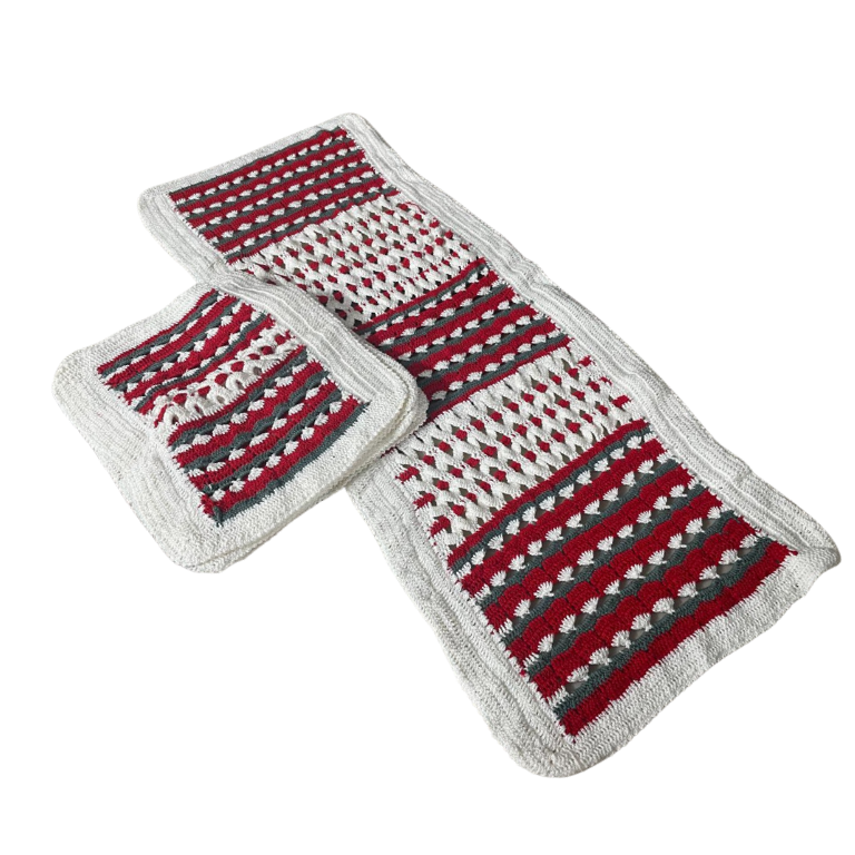 Crochet Kushikata Oval Table Mat with Oval Runner Set