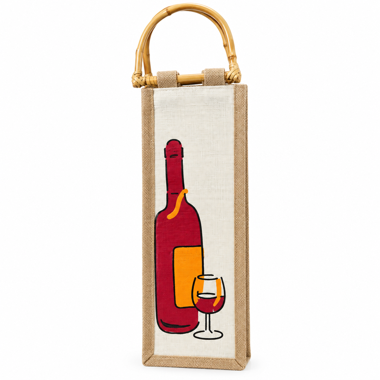 Single Chamber Jute Wine Bag