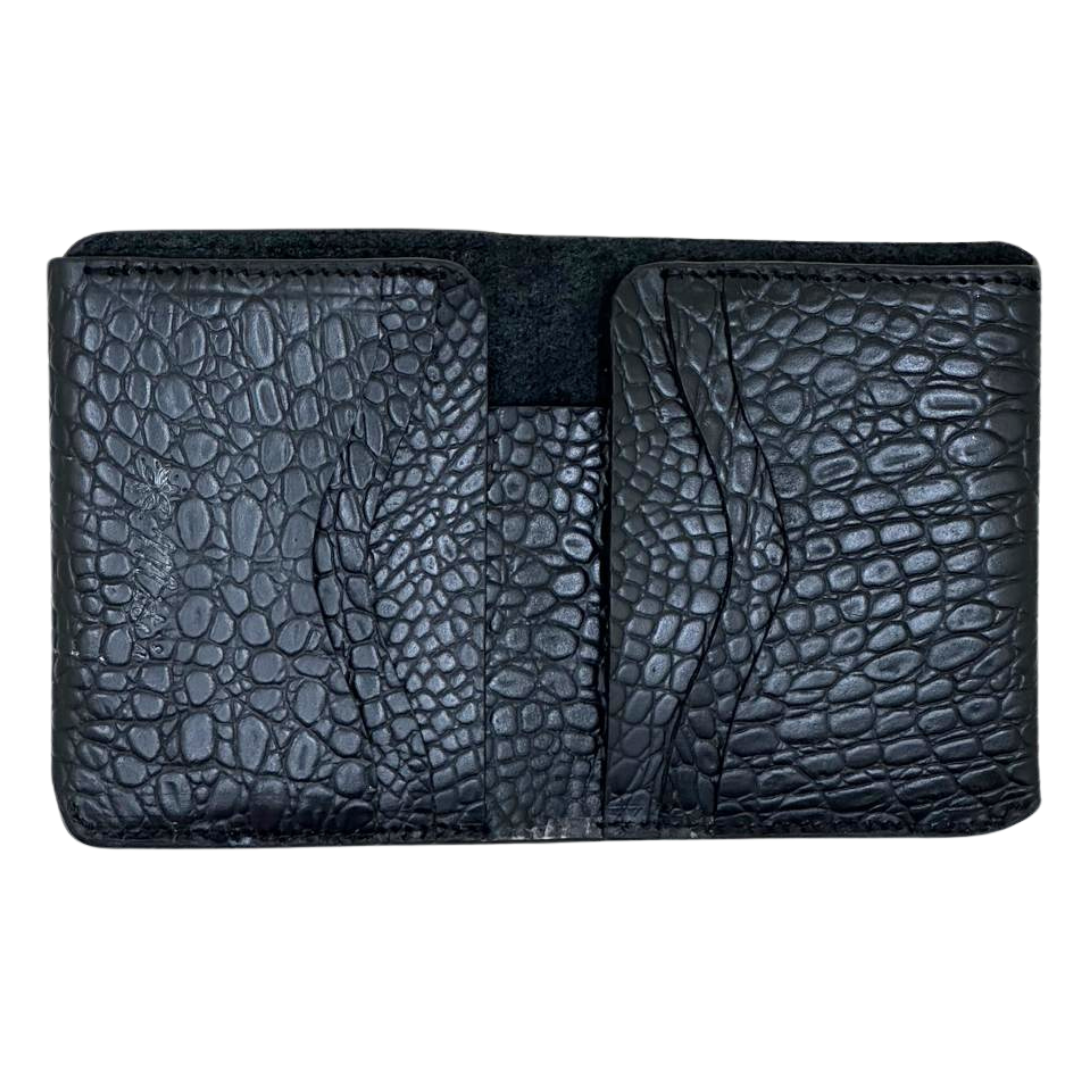 Men's Leather  Bi-Fold Wallet (BLACK)