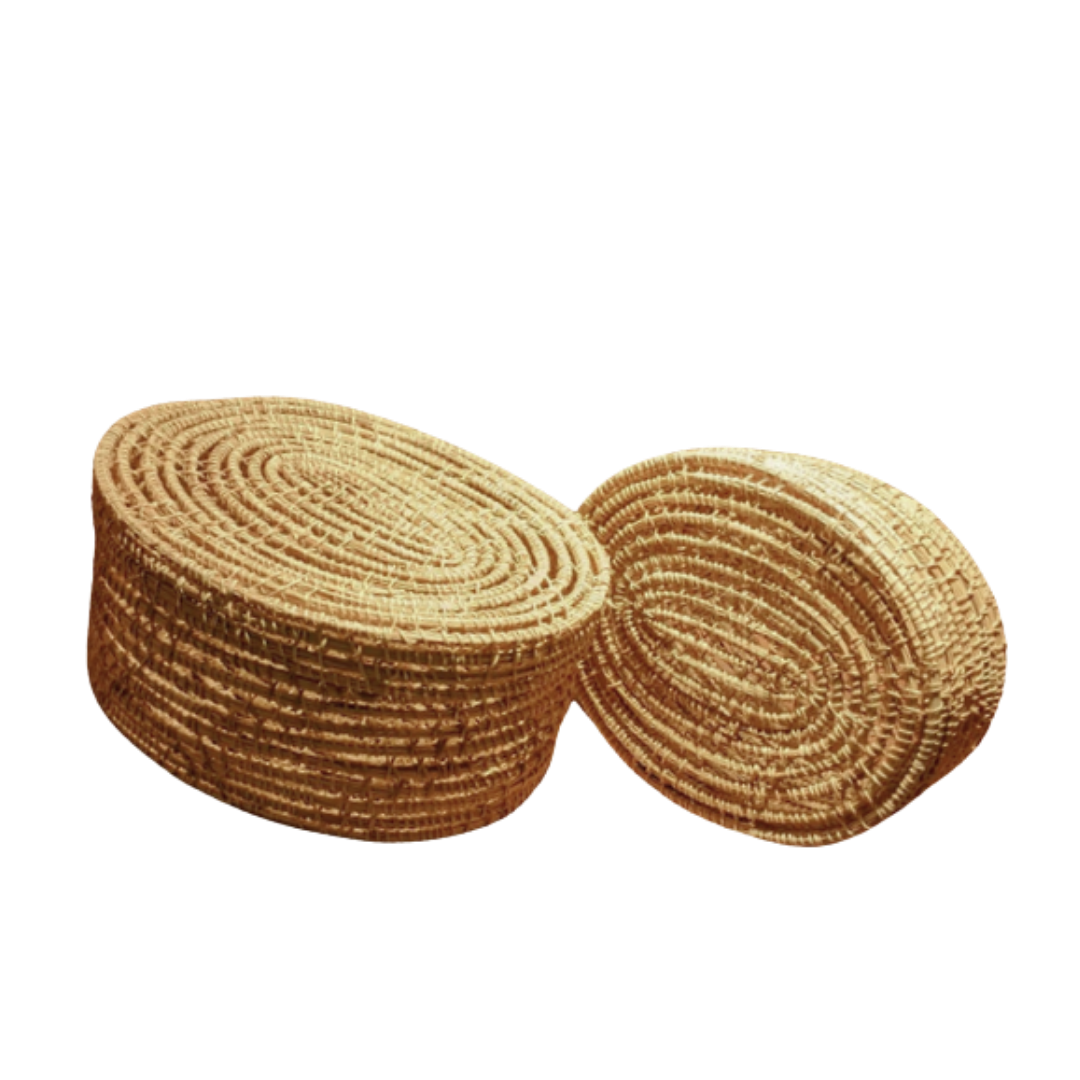 Palm Leaf Fiber Jewellery Box (2 Pcs. Combo)