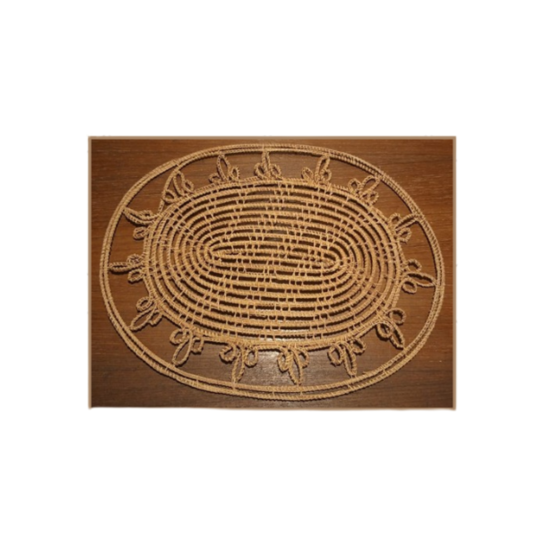 Palm Leaf fiber Oval Pattern Place Mat