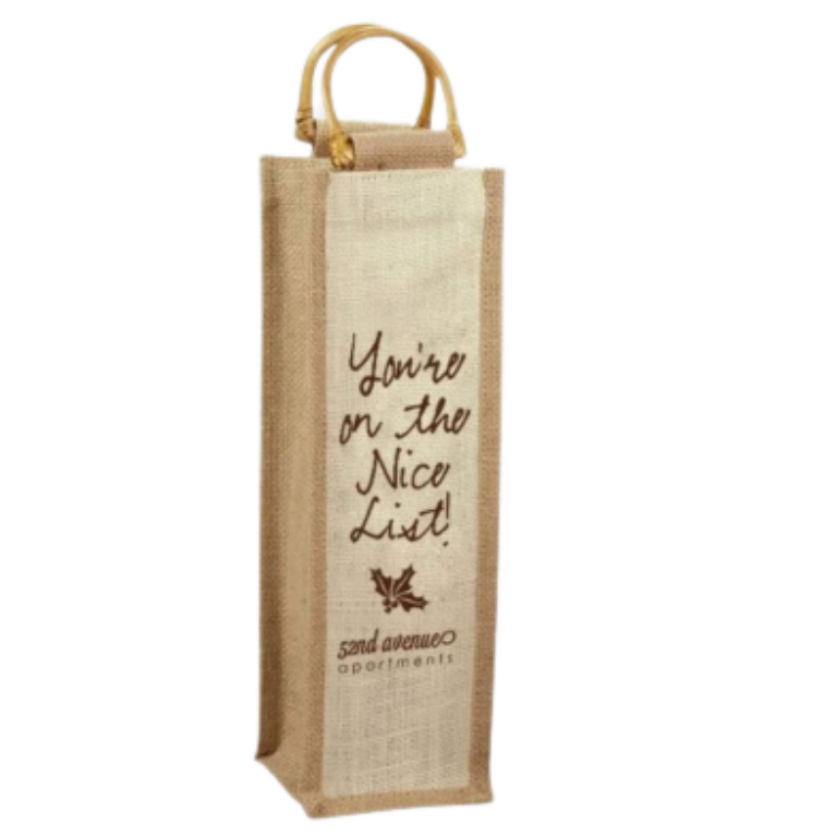 Single Chamber Jute Wine Bag